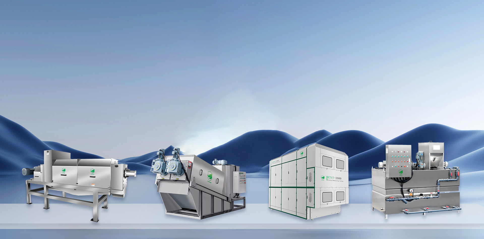 Screw press dewatering machine